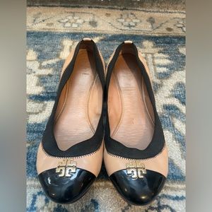 Tory Burch Jolie Brown Black Ballet Flats US 8